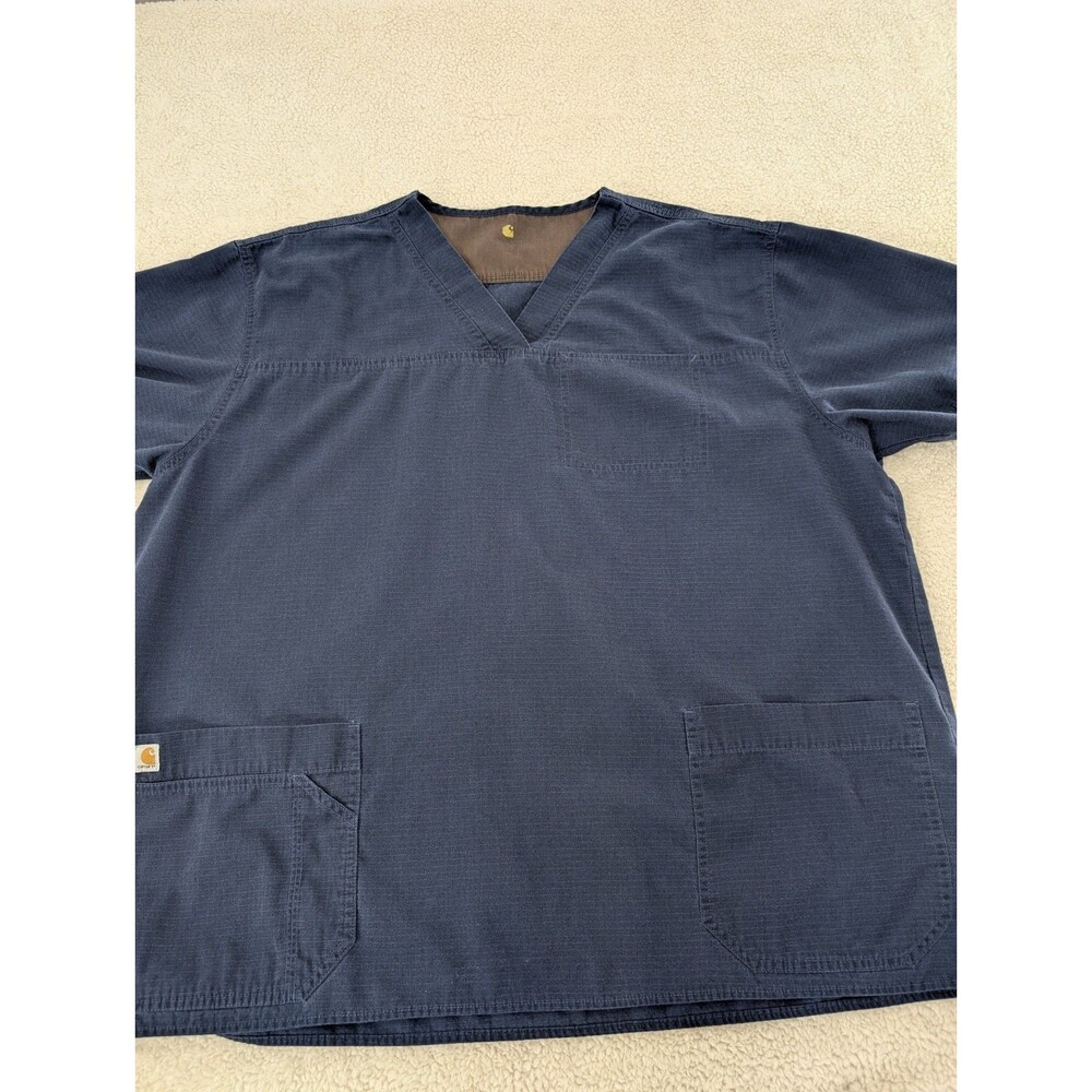 Carhartt Scrub Top XXL Or 3XL Navy Blue Please Check Measurements on Size Chart